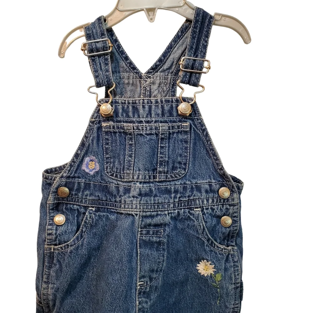 Oshkosh‎ vestbak 6-18 month embroidered appliquéd farm theme jean denim overalls